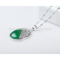 Wholesale 2016 Green Gemstone 925 Silver Necklace Lastest Fashion Product for Women SCR036